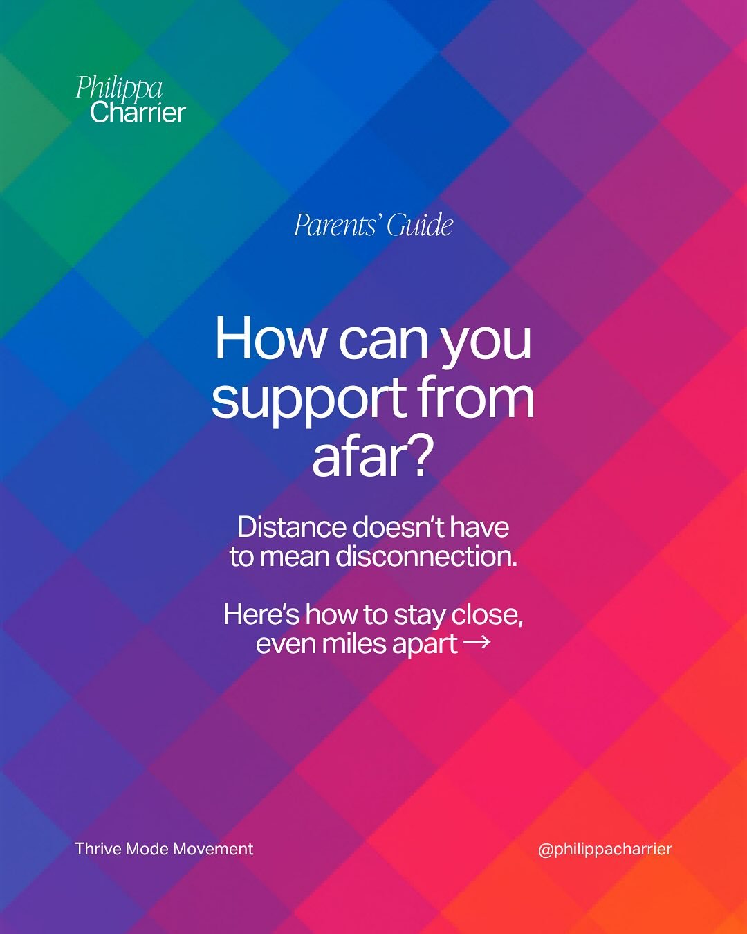 Supporting your child&rsquo;s wellbeing from afar is about presence, not proximity. 💕

🌻 Try this:
✔️ Keep communication light and regular
✔️ Send reminders that you care
✔️ Let them lead when they need space

Love travels further than you think. ?