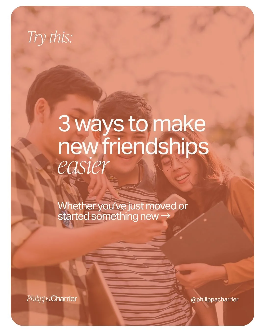Connection doesn&rsquo;t need to feel awkward. Small gestures can grow into genuine friendships.
🧡 Lead with a smile
🧡 Ask light, open questions
🧡 Join spaces where you can belong

Every new friend starts with a small hello.

📲 Follow @philippach