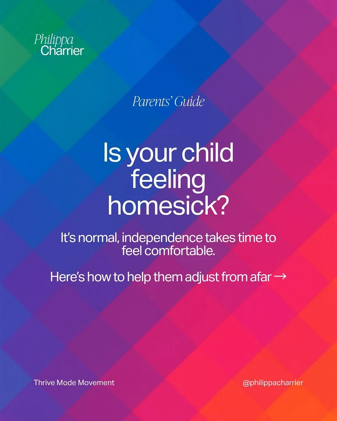 Homesickness isn&rsquo;t a setback. It&rsquo;s your child stretching into independence. Your steady presence reminds them they&rsquo;re not alone while they find their footing. 💕

🌻 Try this:
✔️ Send simple, loving check-ins
✔️ Normalise their emot