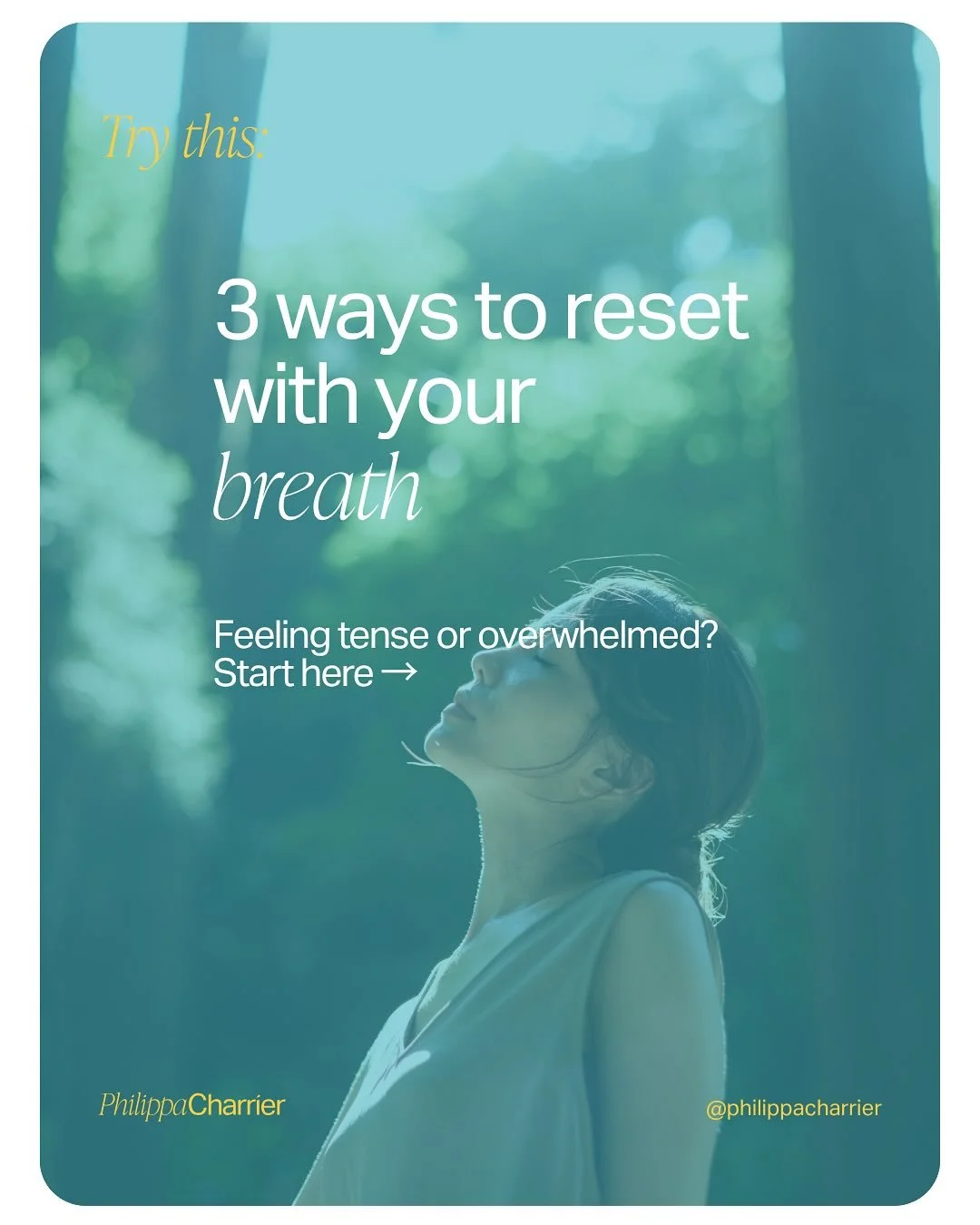 Your breath is your built-in reset button. Use it anytime, anywhere.

💙 Try 4-7-8 breathing for calm
💙 Take mindful sighs when stressed
💙 Move in rhythm with your breath

Breathe first, think later.

📲 Follow @philippacharrier for small changes t