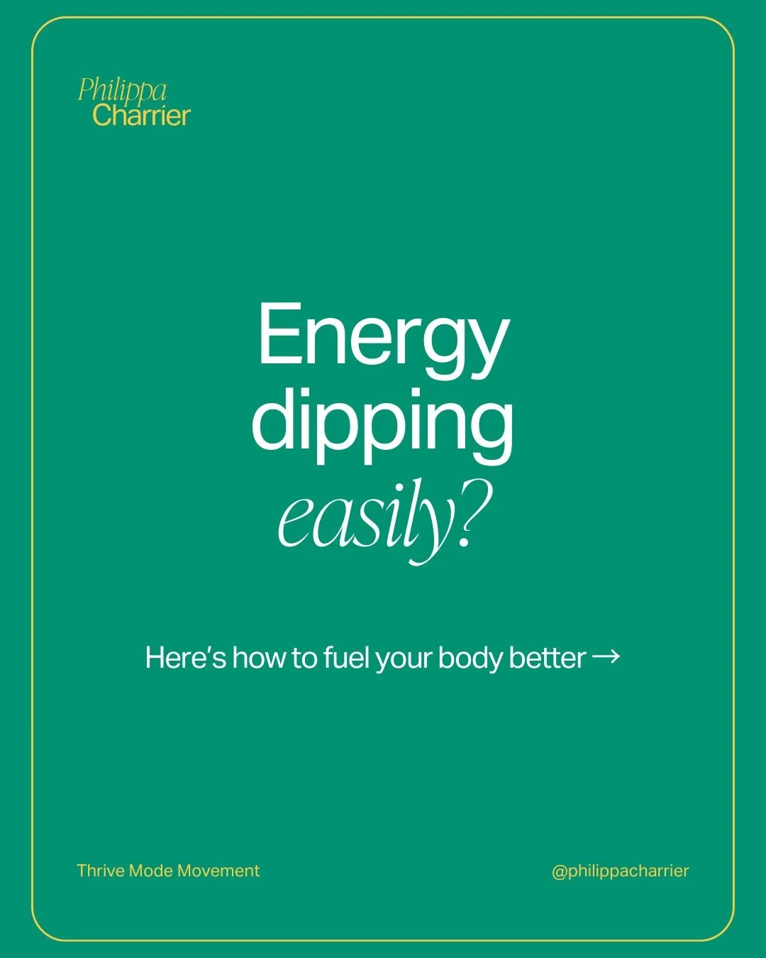 What you eat shapes how well you think, learn and focus.

🍞 Choose steady, fibre rich carbs
🥜 Add balanced, energising snacks
💧 Drink water often for a clear mind

Fuel your body for the day you want.

📲 Follow @philippacharrier for simple habits