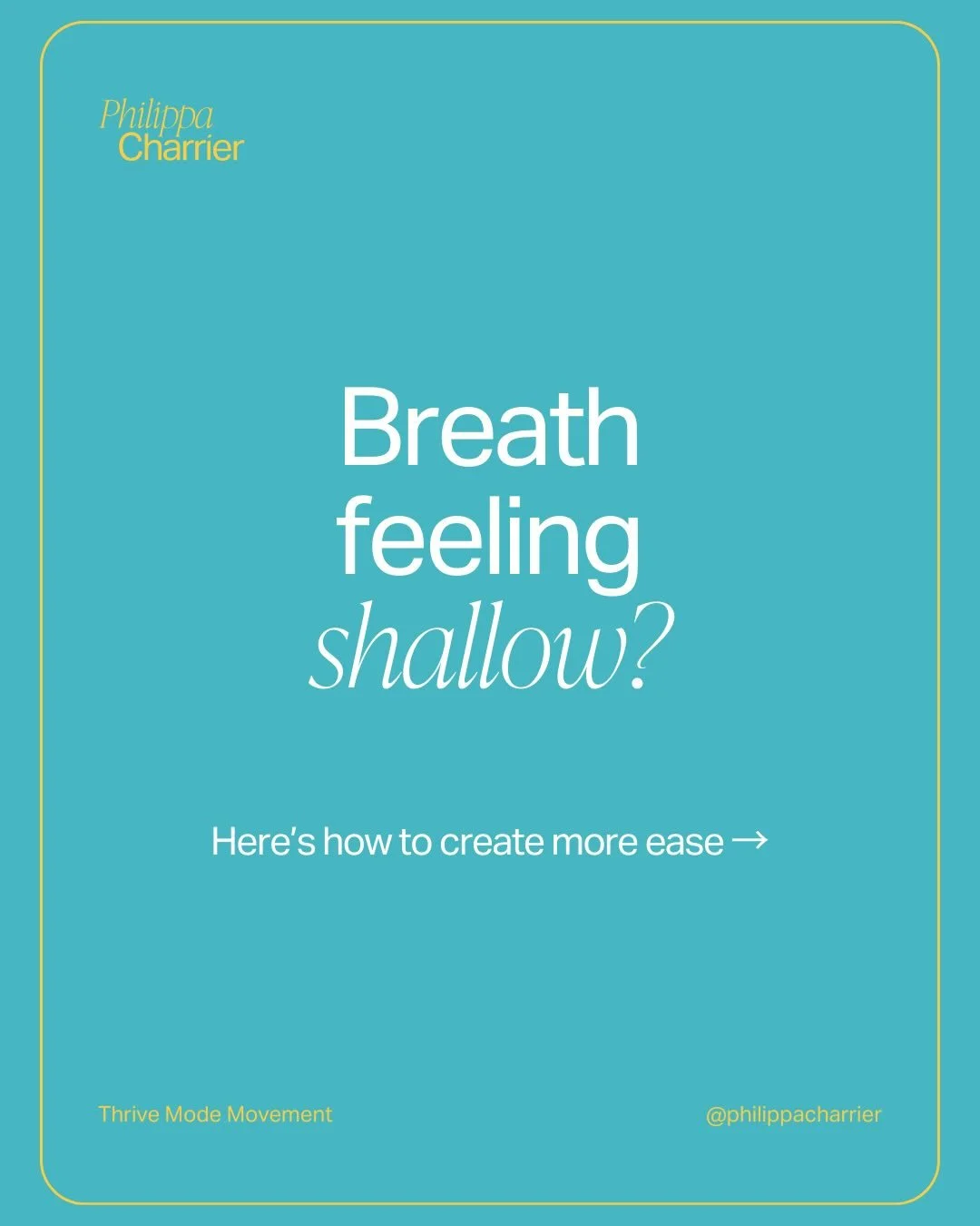 When breath feels tight or shallow, your body is often holding more than you realise. Creating ease in your breathing starts with releasing tension, not forcing calm.

🌬️ Soften your jaw to reduce breath restriction
🫁 Let the breath drop lower into