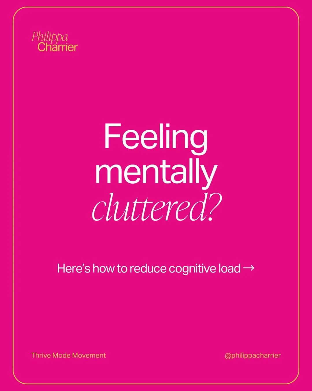 Mental fatigue often comes from carrying too much at once.

Reducing cognitive load helps your brain work more efficiently without needing more effort.

🧠 Move decisions out of your head
📂 Close loops before opening new ones
🧩 Batch similar tasks 
