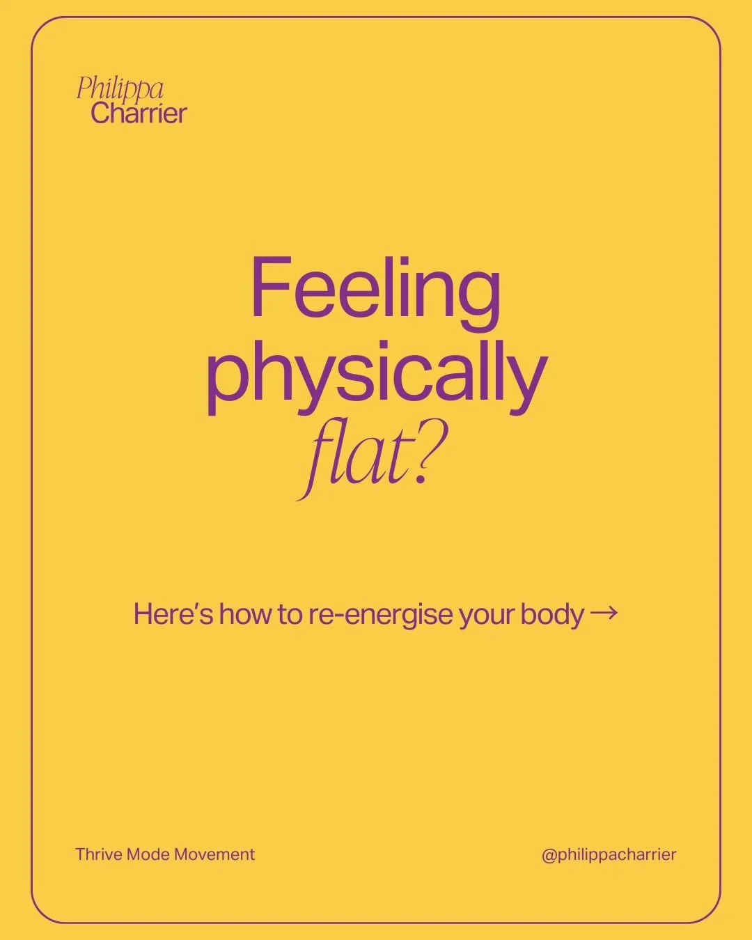 When your body feels sluggish, small movement shifts can reset how you feel. 🚶&zwj;♀️

Energy often improves with circulation, light, and brief changes in pace.

🦵 Engage your bigger muscles
⚡ Add a short burst of speed
🌤️ Step outside if you can
