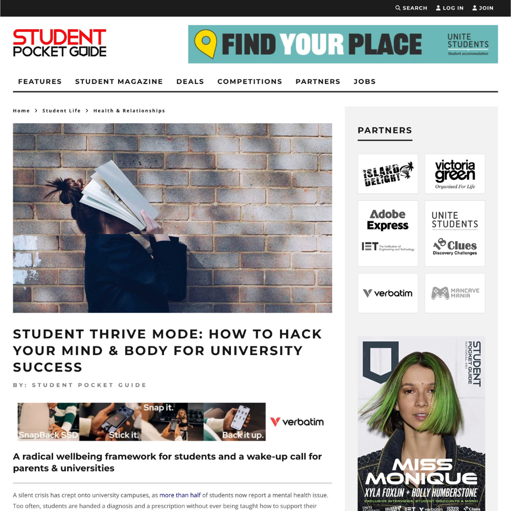 Student Thrive Mode: How to Hack your Mind &amp; Body for University Success