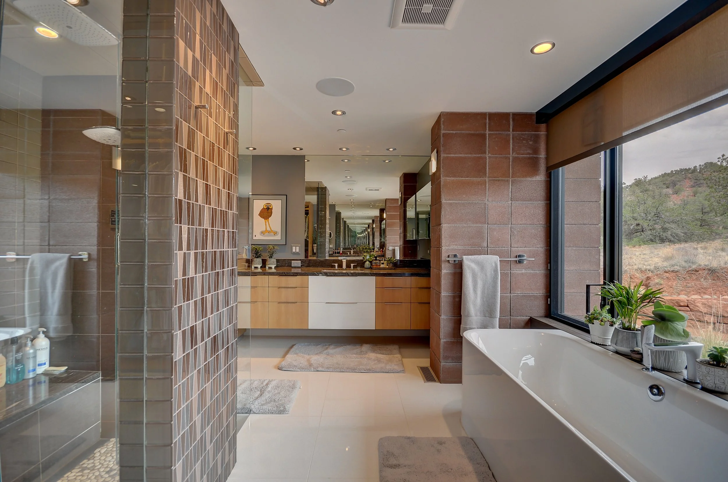 master bathroom inspo stand alone bathtub beautiful open space southwestern architecture