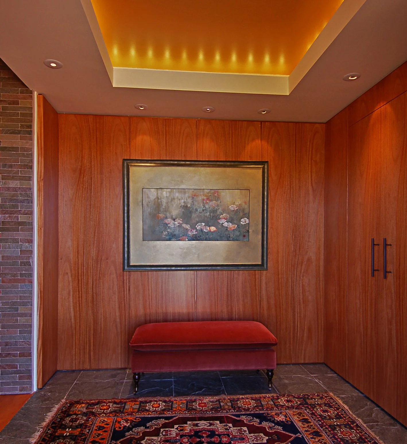 beautiful warm wooden paneling private italian residence sedona arizona