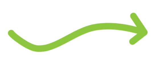 Green curved arrow pointing to the right.