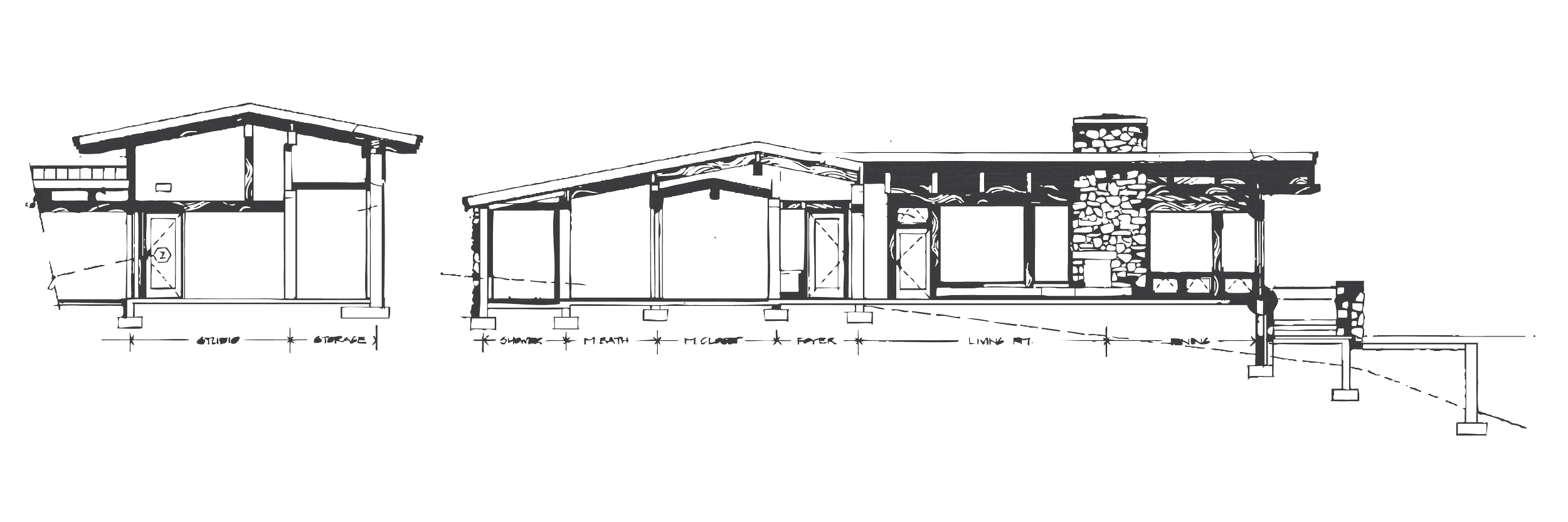 Architectural Section drawing high-end residential Sedona