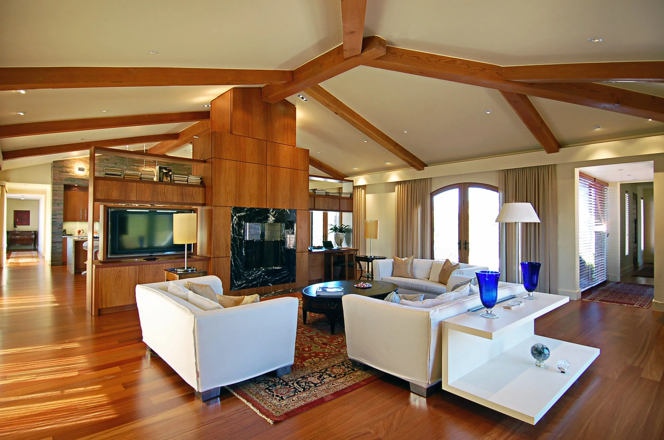 custom central fireplace italian villa contemporary modern