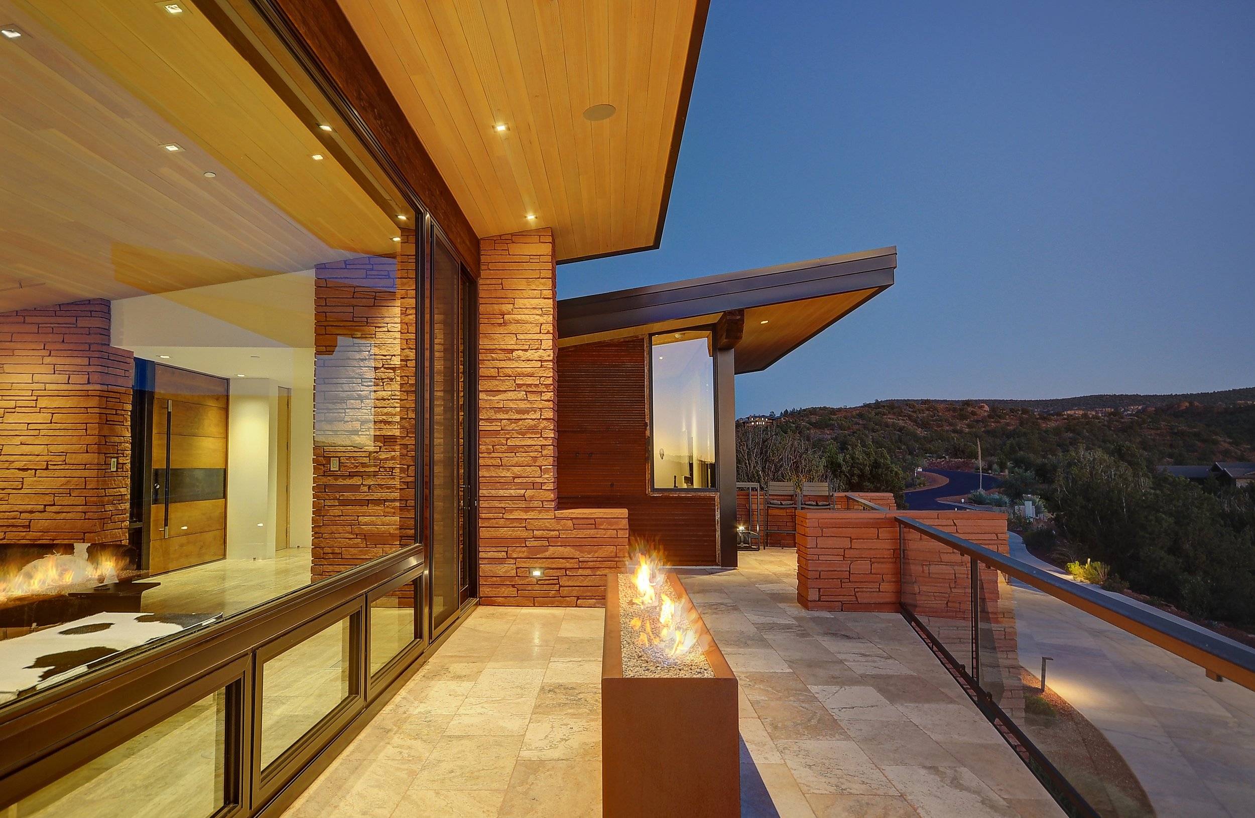 Sedona Arizona outdoor living fireplace