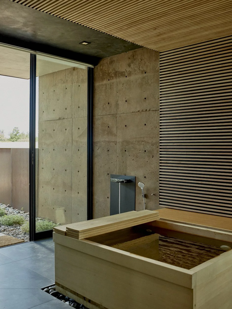 Japanese bath precast concrete wall luxury residence Sedona