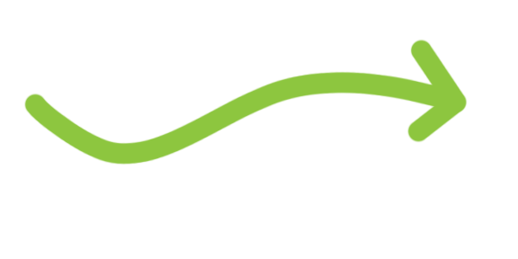 Green curved arrow pointing to the right.