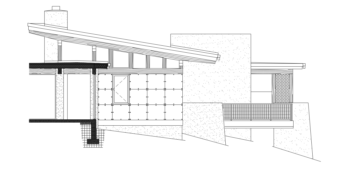 Architectural drawing elevation private residence sedona arizona