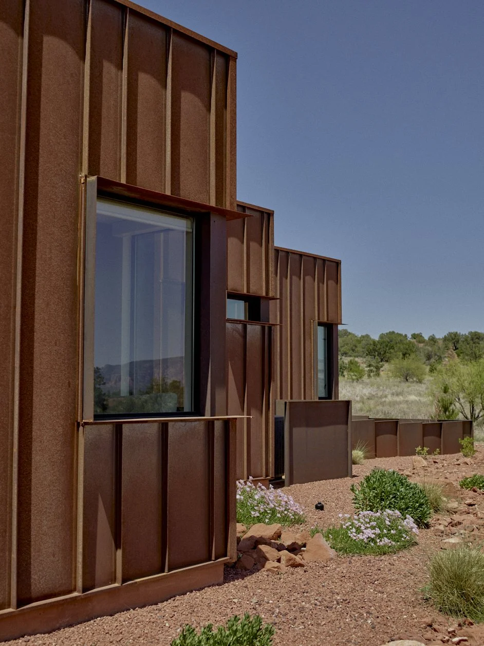 Southwestern landscape modern rusted copper residence architectural photography