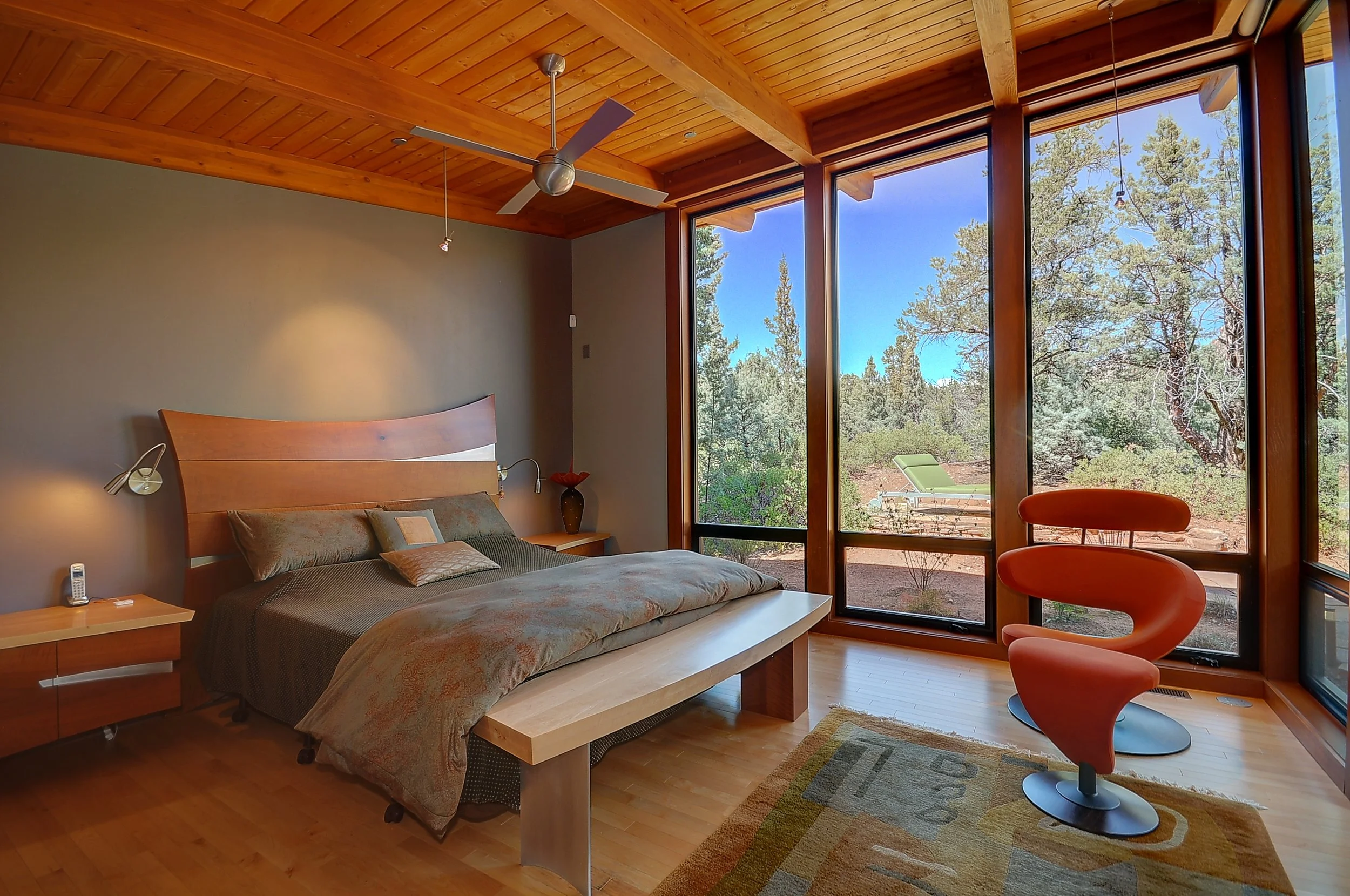 Custom fabricated bed frame luxury private residence sedona arizona