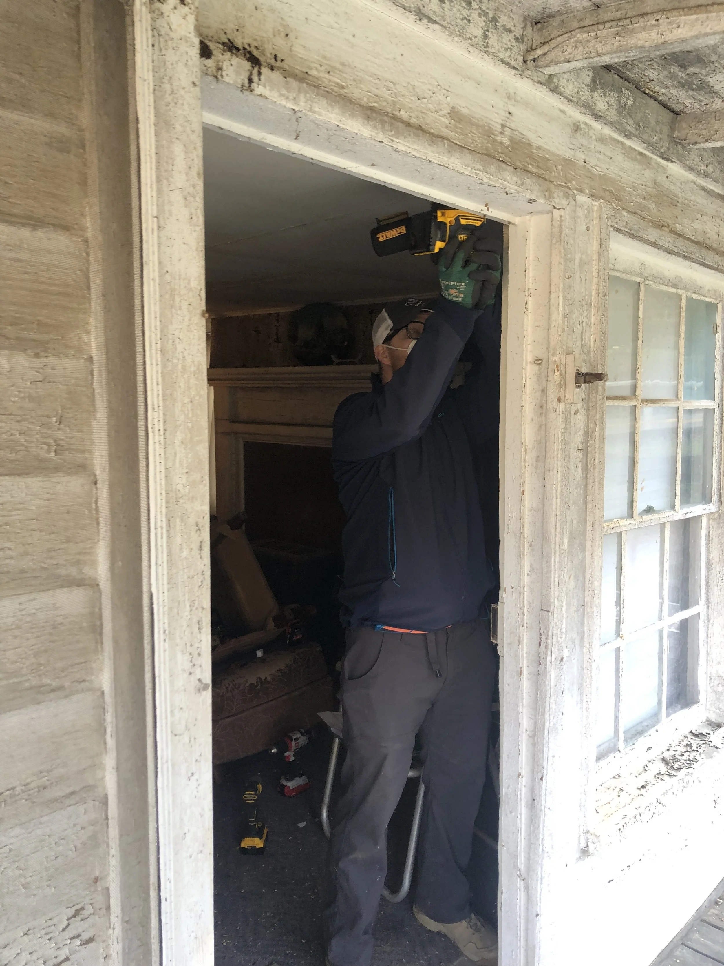 Brady improving the front door.