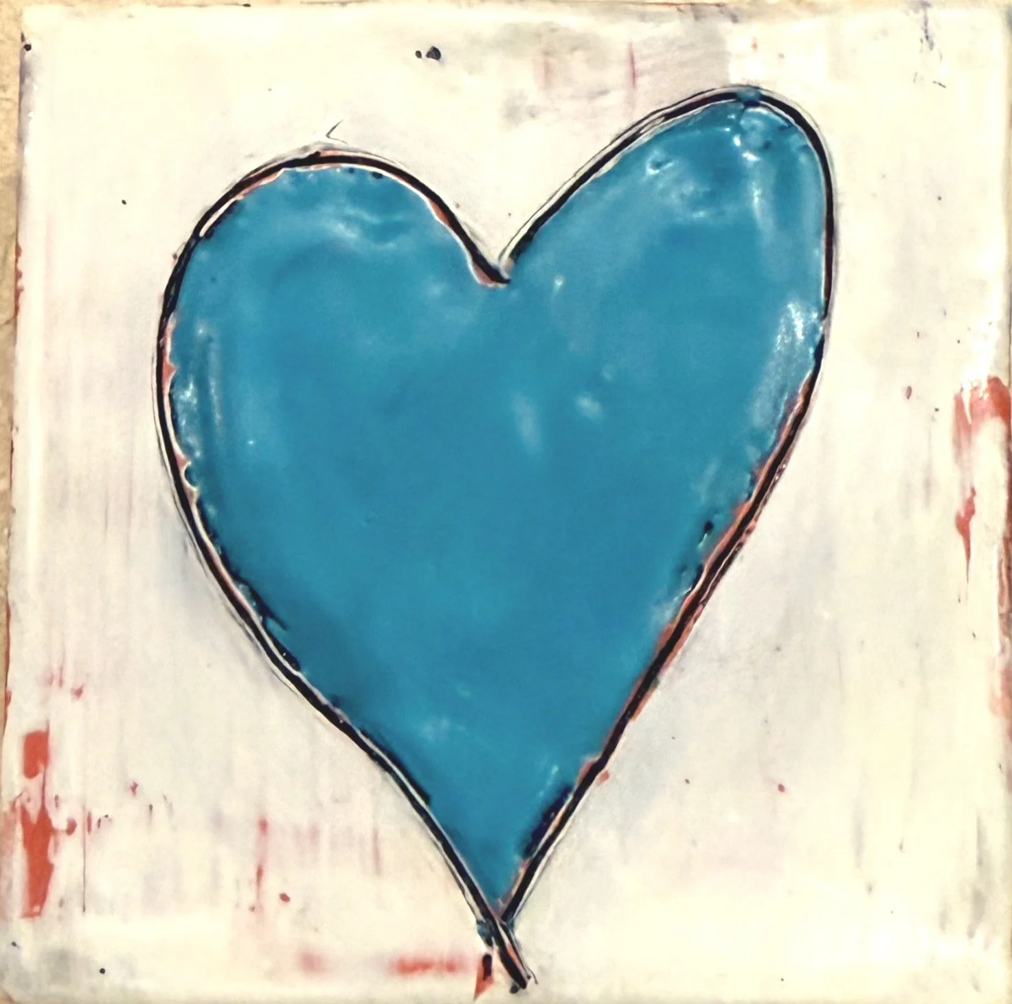 Turquoise Heart on White