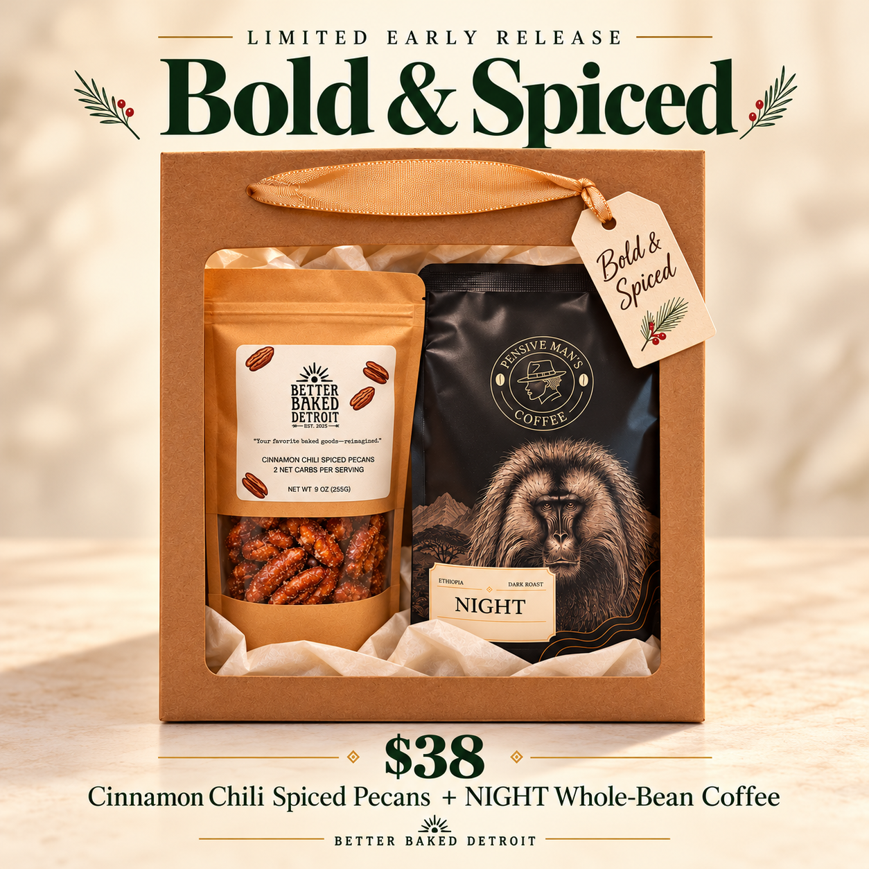 Bold & Spiced — Pecans & Coffee Gift Bundle $38