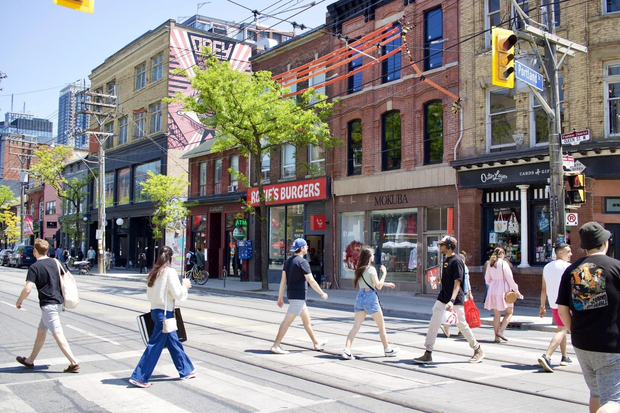 People crossing a street in Toronto