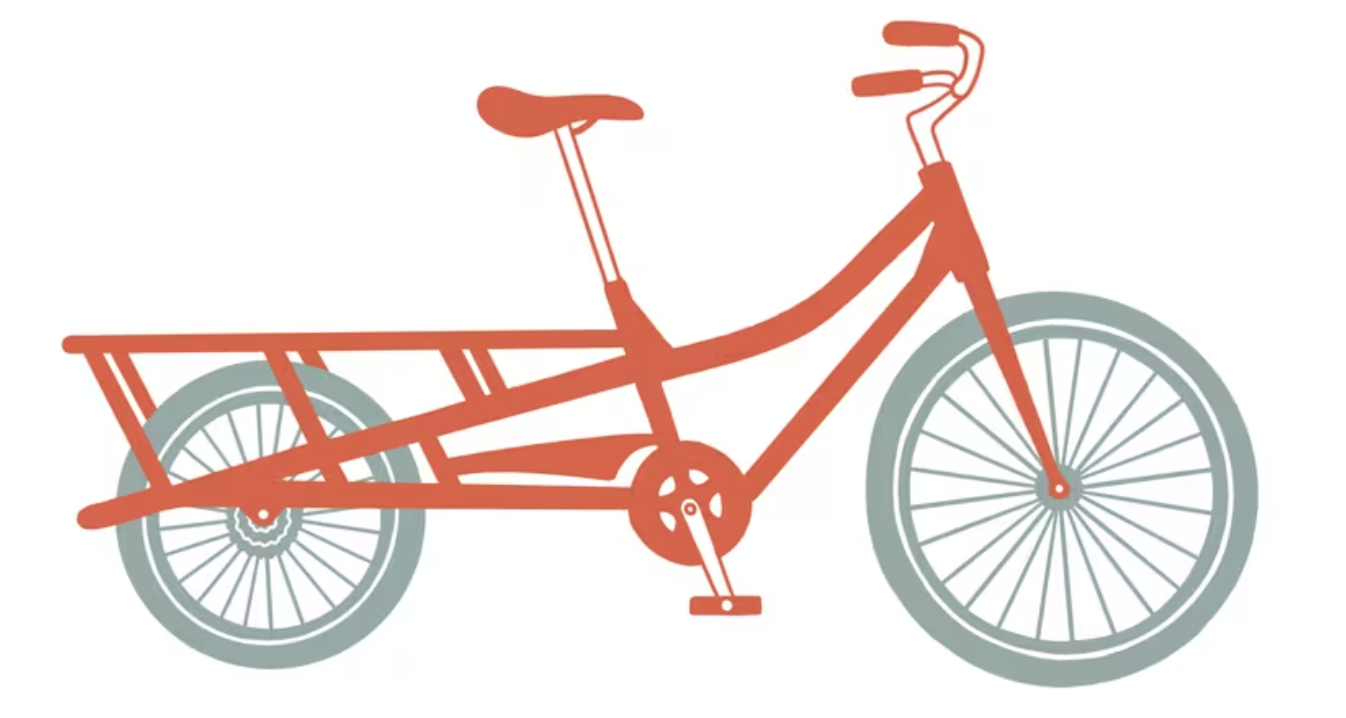 Long tail cargo bike graphic