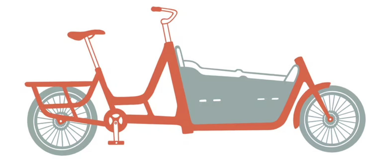 Front loading cargo bike illustration