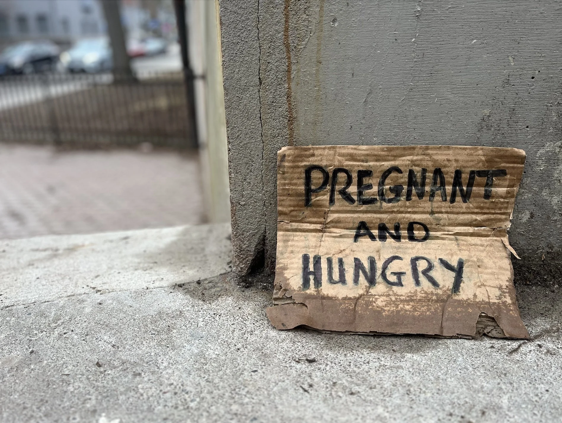 Pregnant and Hungry Sign Photo by D. O'reilly