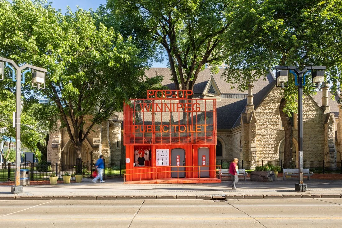 Pop-up Winnipeg Public Toilet. Photography by Jacqueline Young, Stationpoint Photographic via Bridgman Collaborative.