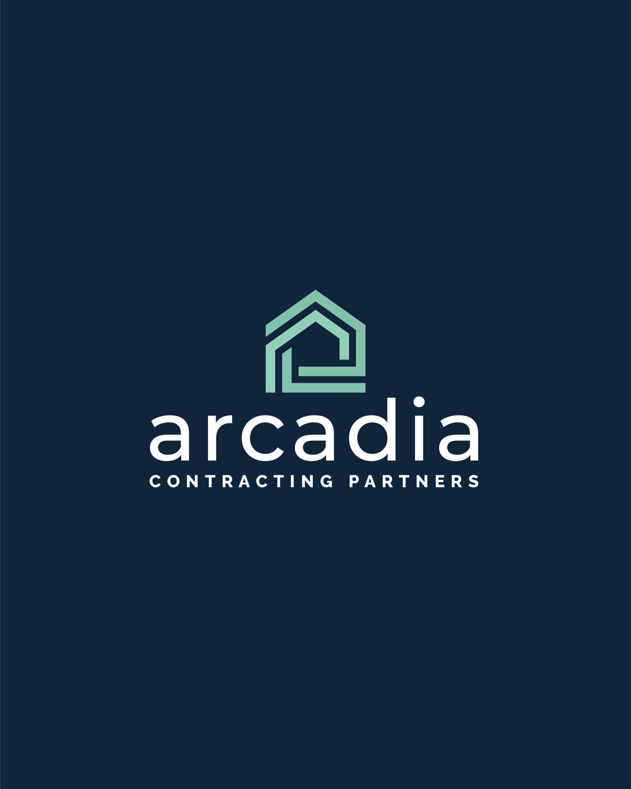 Arcadia Bath & Design logo on a dark background.