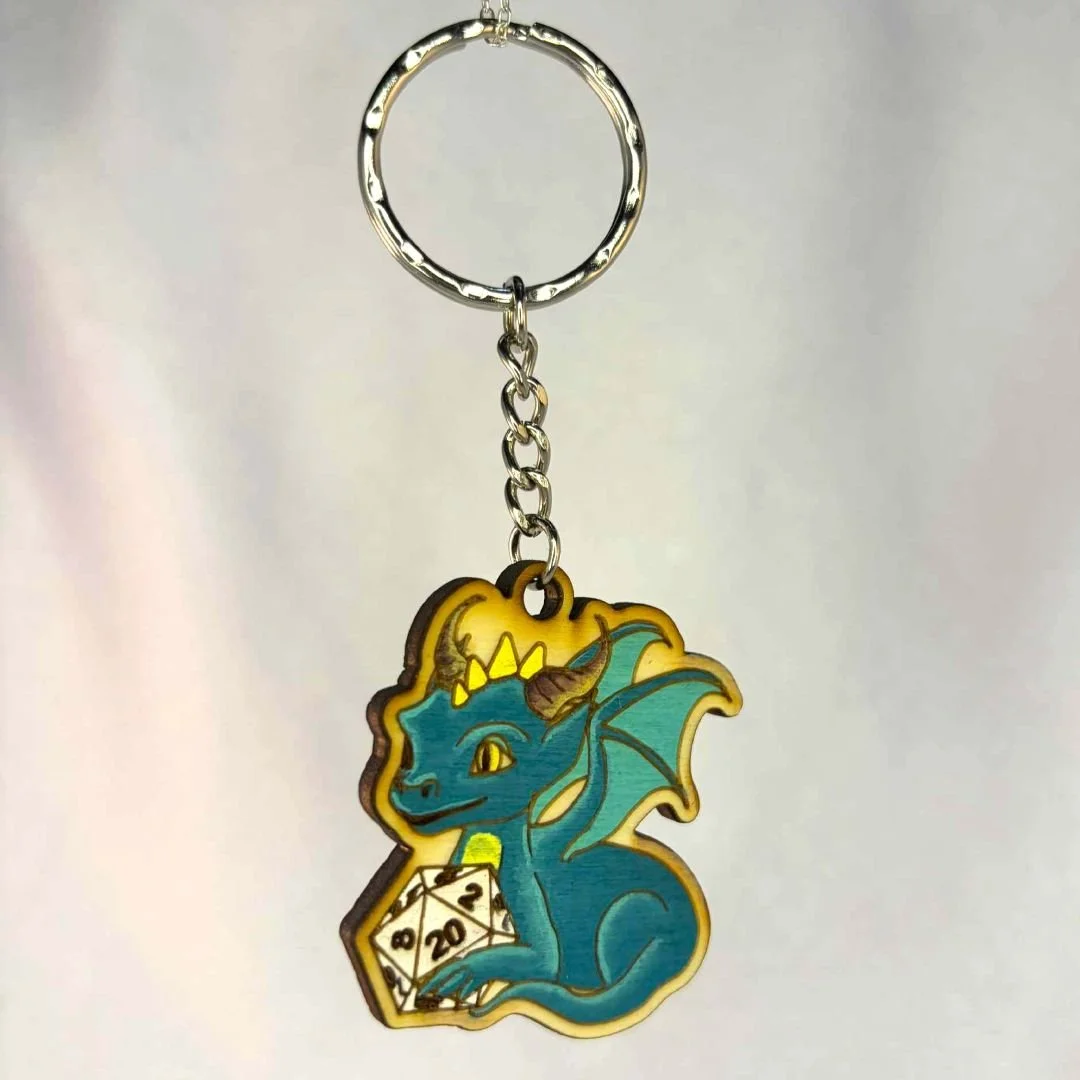Roll the Dice - Dragon's Treasure Keyring