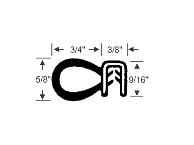 5/8" Side Bulb Push-On Weatherstrip