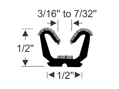 1/2" Sliding Glass Window U-Channel