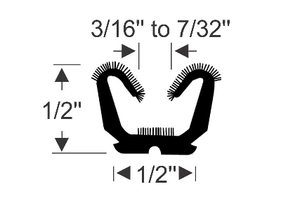 1/2" Sliding Glass Window U-Channel