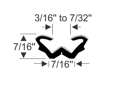 7/16" Unbeaded Rubber U-Channel
