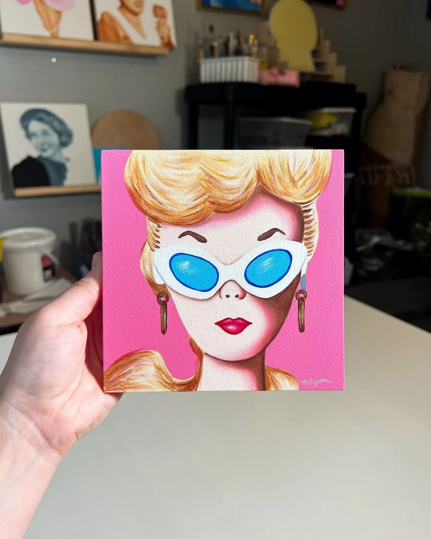 A couple custom mini Barbie paintings I&rsquo;ve made recently 🥰