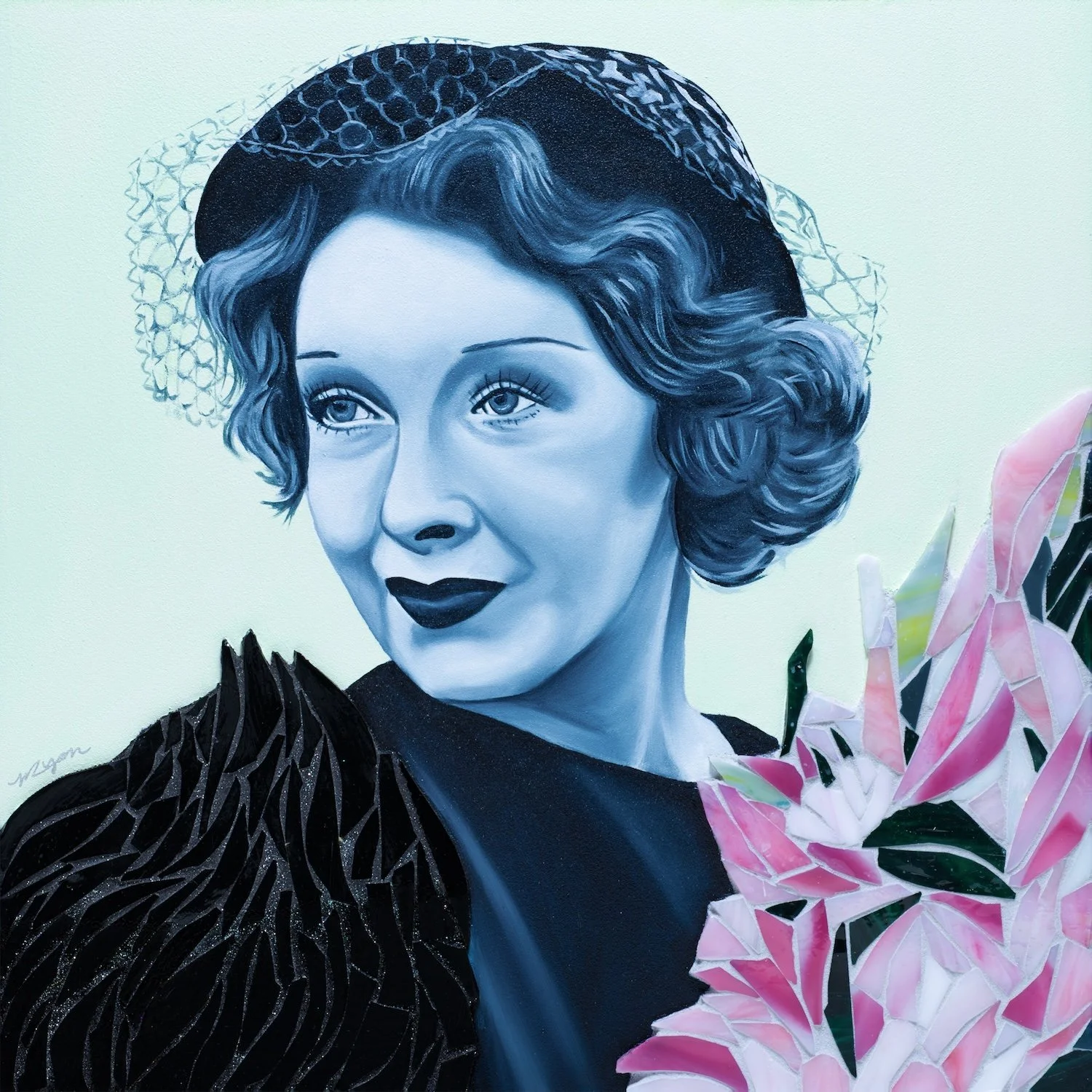 Helen. 12x12" framed. Mixed Media on Panel. $695.