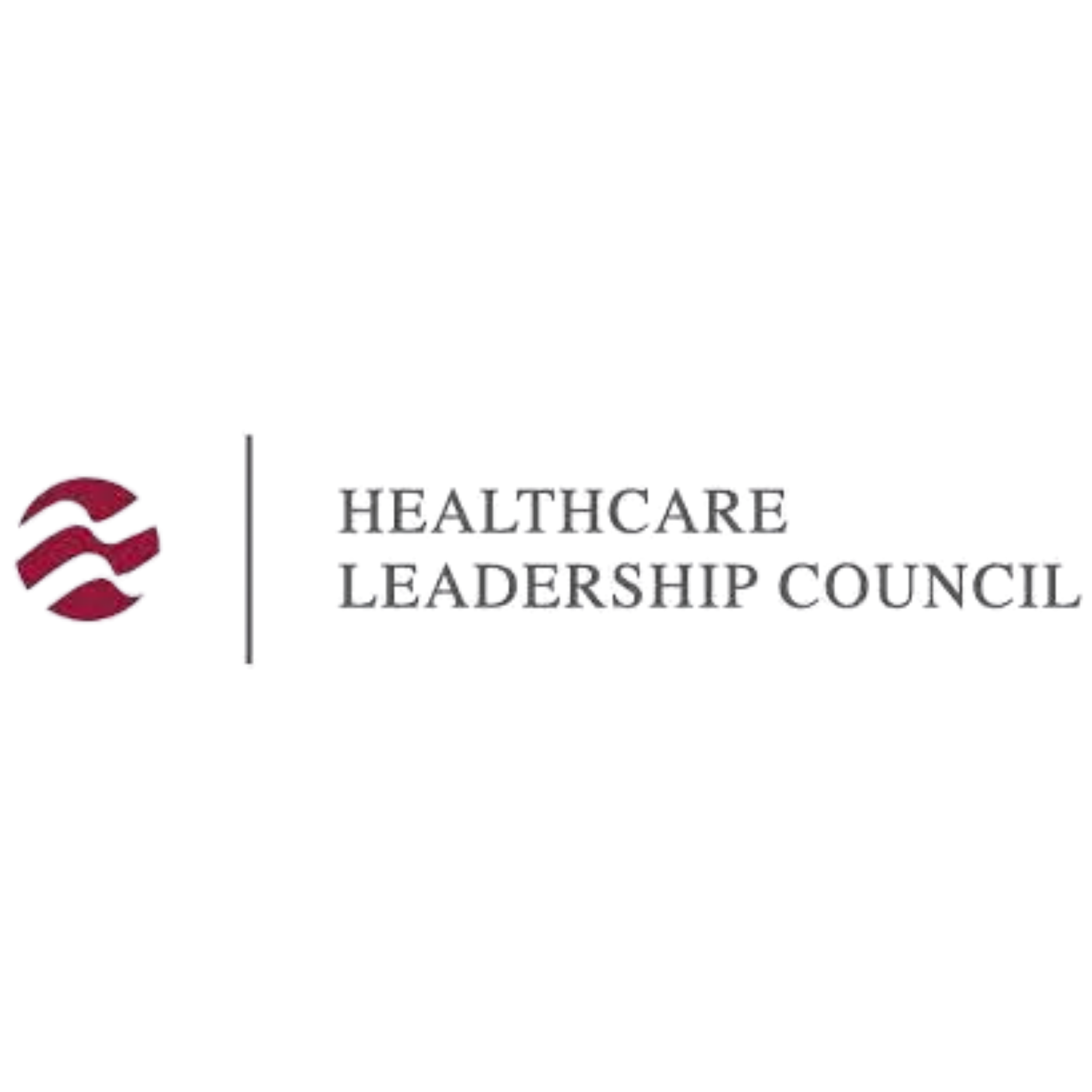 Logo of the Healthcare Leadership Council featuring a red abstract emblem and gray text.