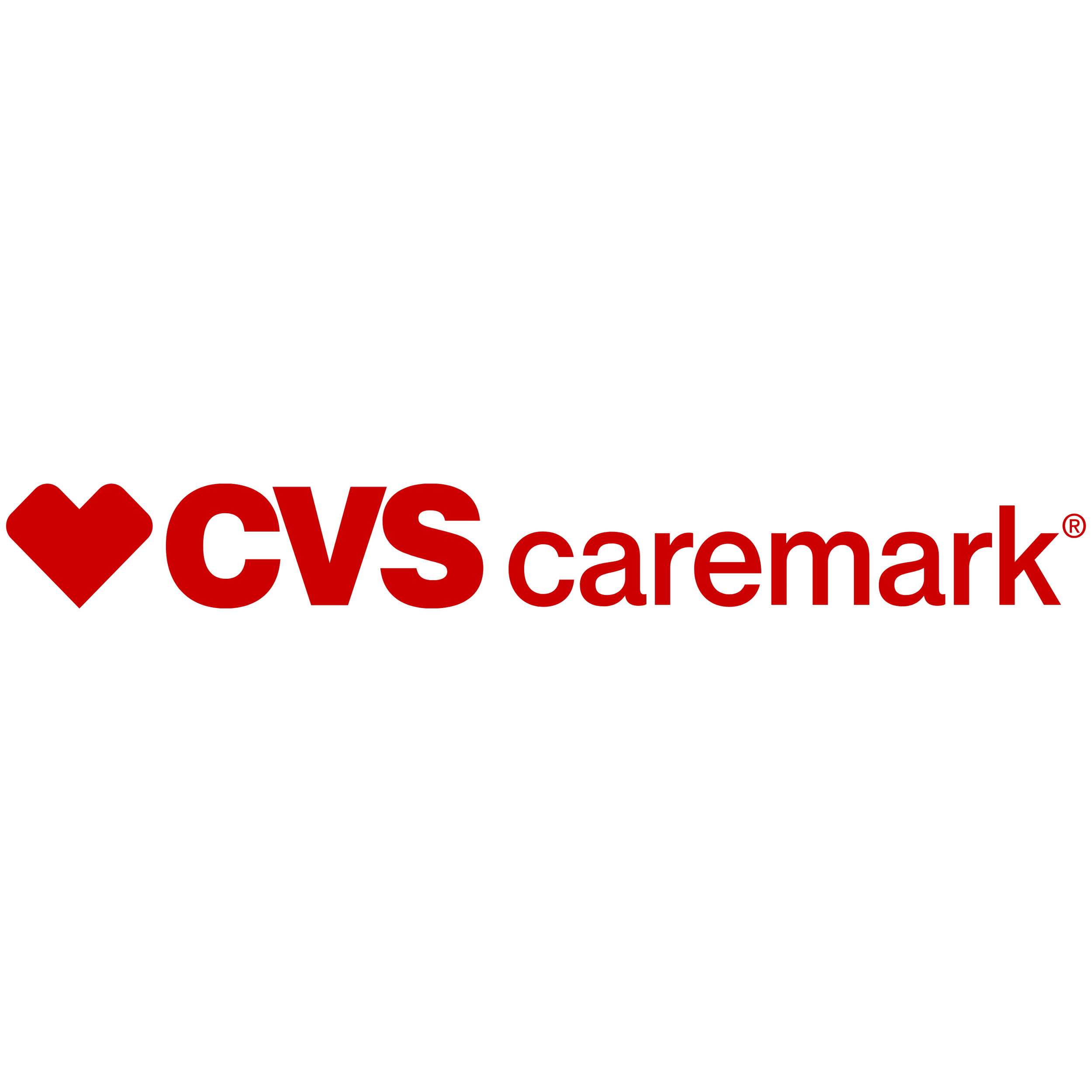 CVS Caremark logo with a red heart symbol and red text.