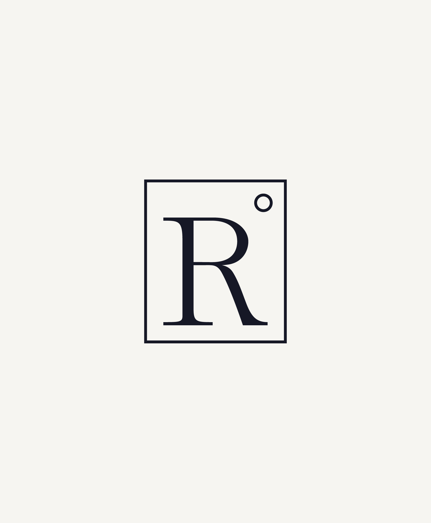 Close-up of a periodic table element with the letter 'R' inside a square, on a light background.
