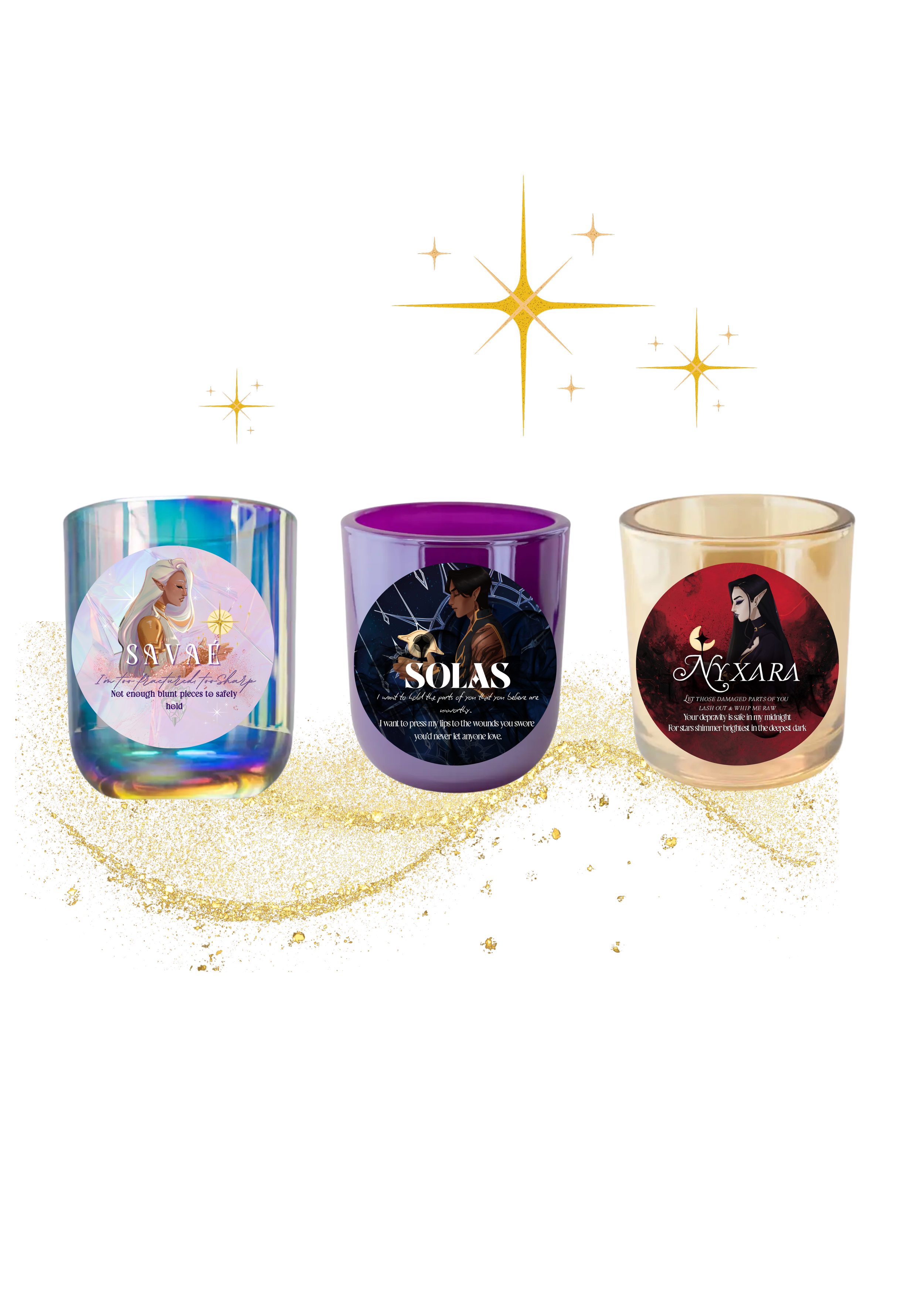 Savaé, Sølas, Nyxara Candle Stickers (5 x 7 in)-3.png