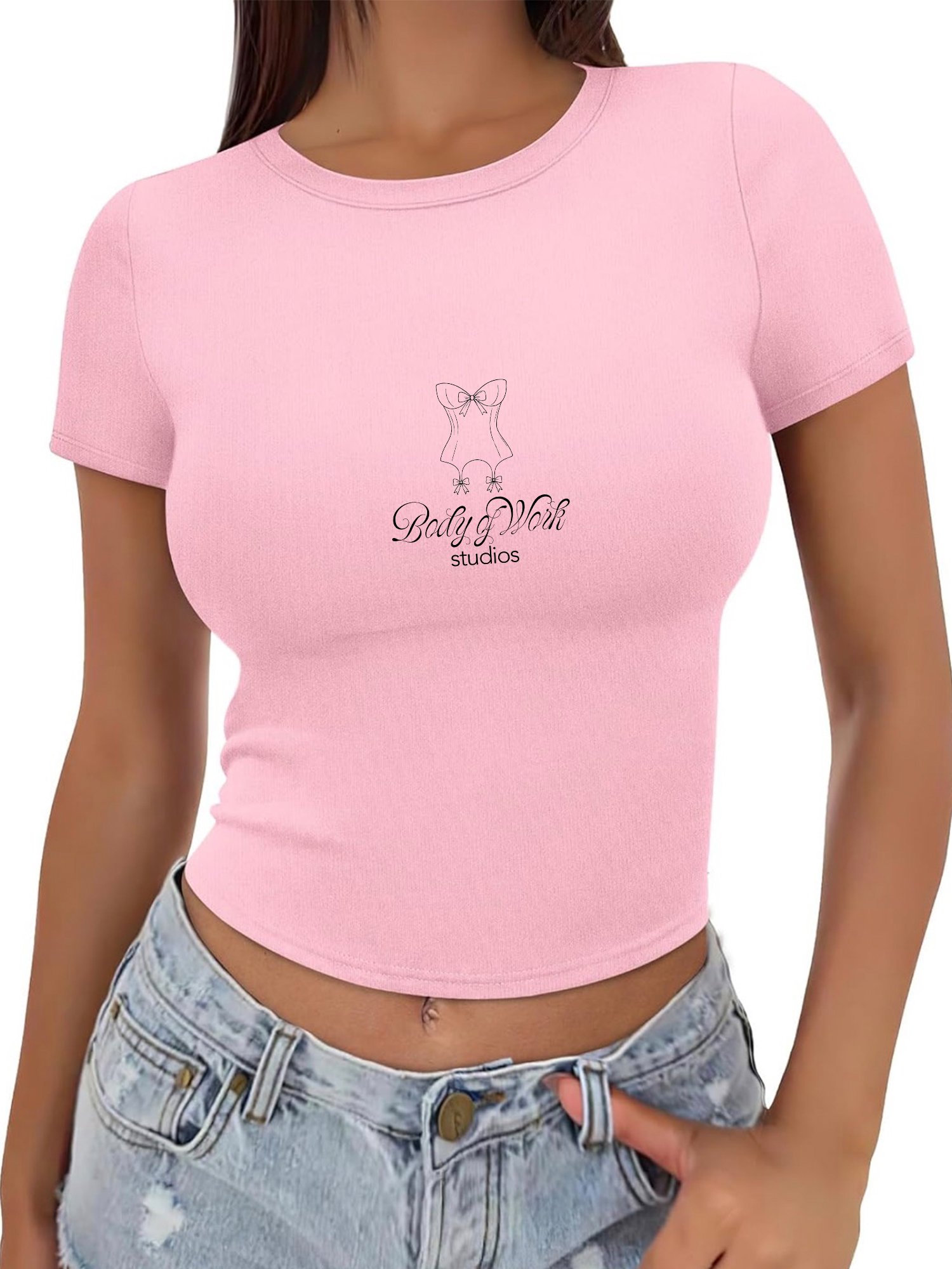 Body of Work Studios Baby Tee (Pink)