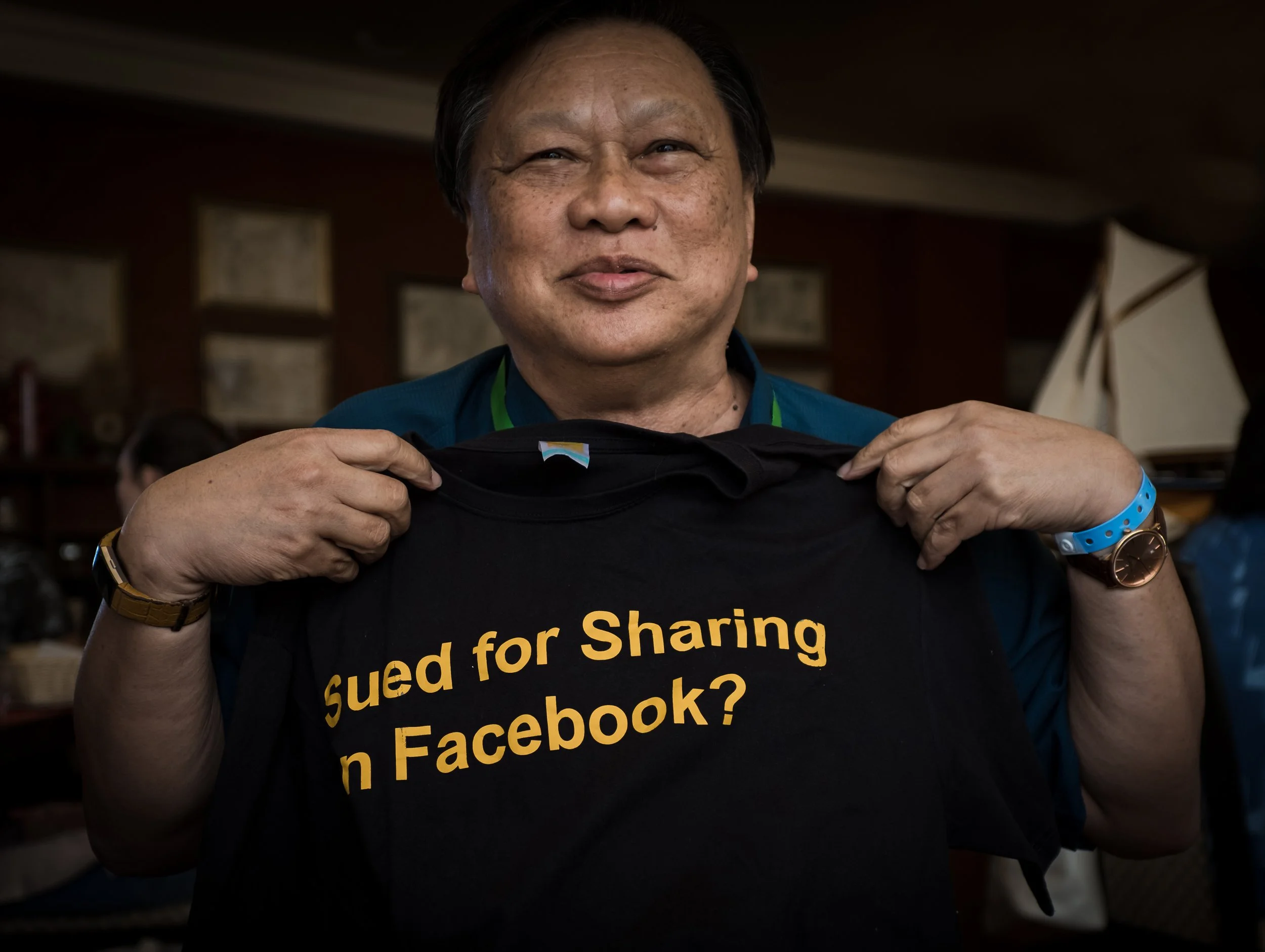 Singapore blogger Leong Sze Hian, guest speaker on censorship of free expression, at DINGINTY's 7th Platform on Human Rights Defenders, 2019, Borovoye.