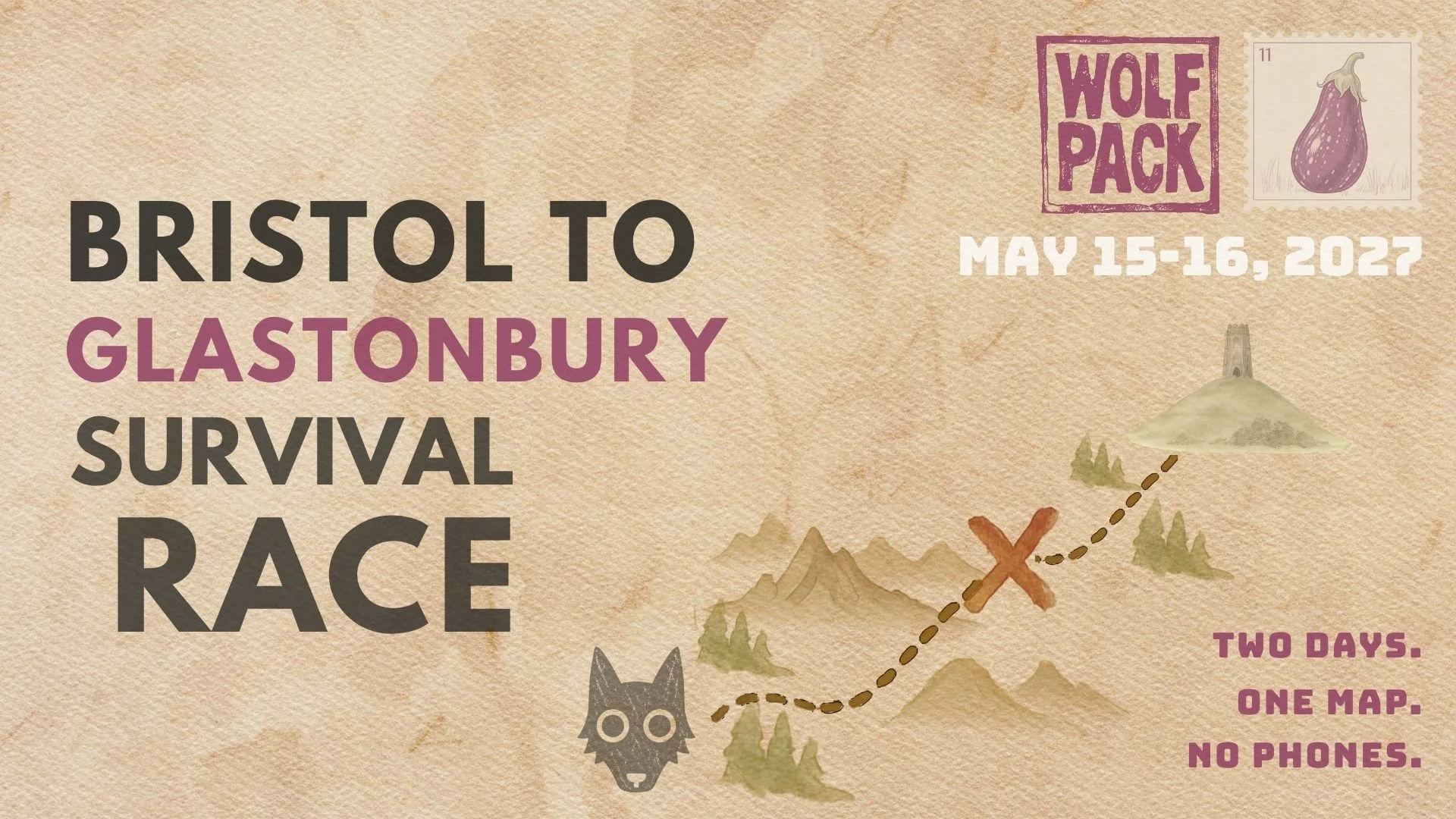 Bristol to Glastonbury Survival Race, 15 to 16 May 2027. Two days. One map. No phones.