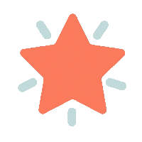 A red star shape surrounded by blue lines and dots on a light brown background.