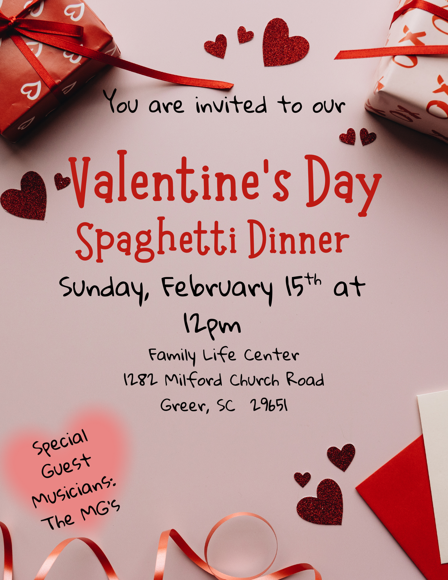 Milford Baptist Church Valentine’s Spaghetti Dinner