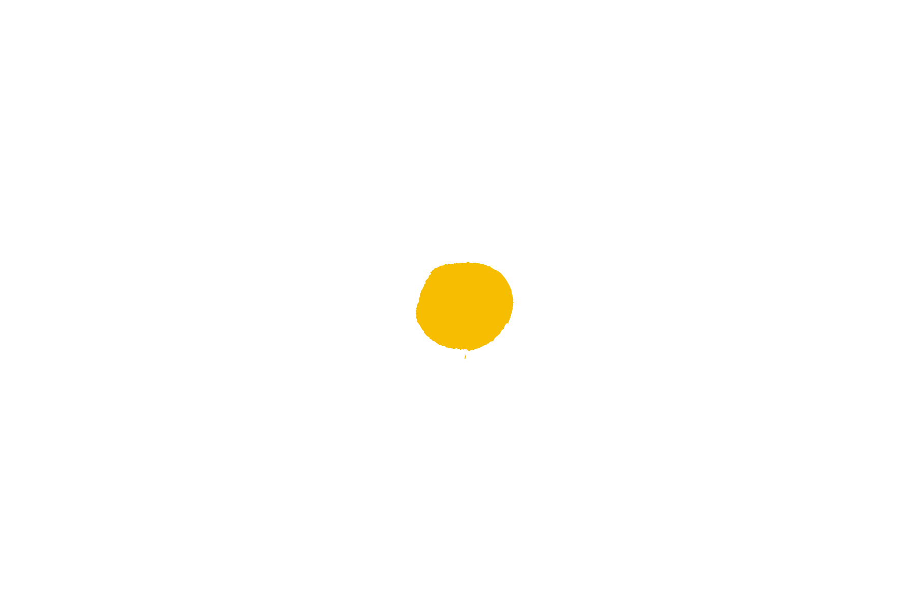Illustration of a white flower with five petals and a yellow center on a black background.