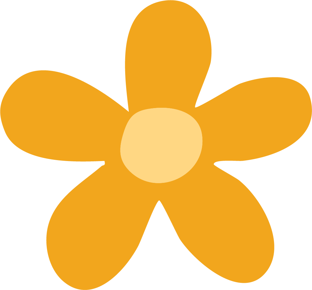 A simple illustration of a yellow flower with five petals and a light yellow center.