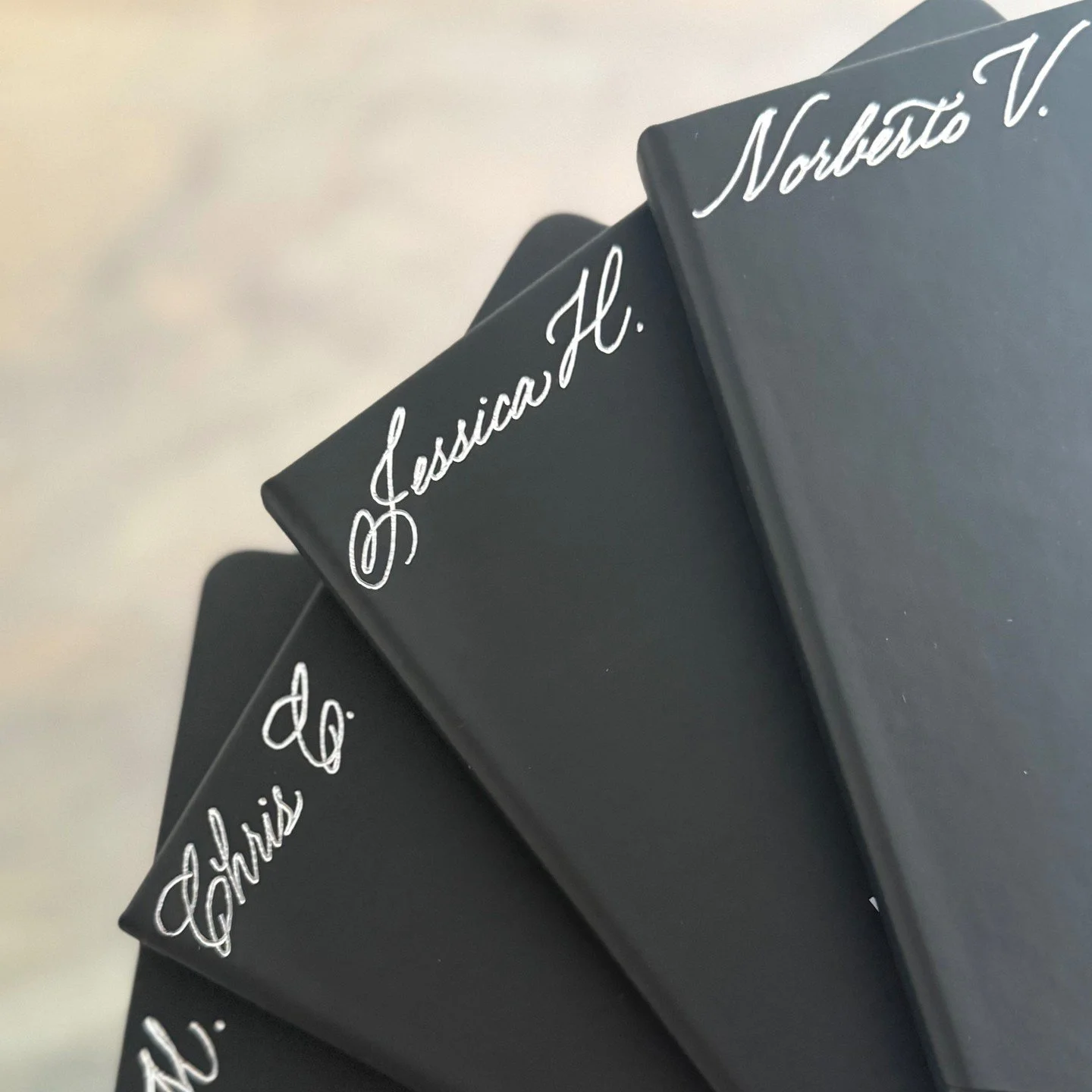 Golden (or silver) moments, crafted with care ✨&mdash;my in-studio hot foiling turns company gifts into keepsakes, like these journals! Each detail reflects your brand&rsquo;s unique spirit. Let&rsquo;s make your next corporate gift shine bright (lik