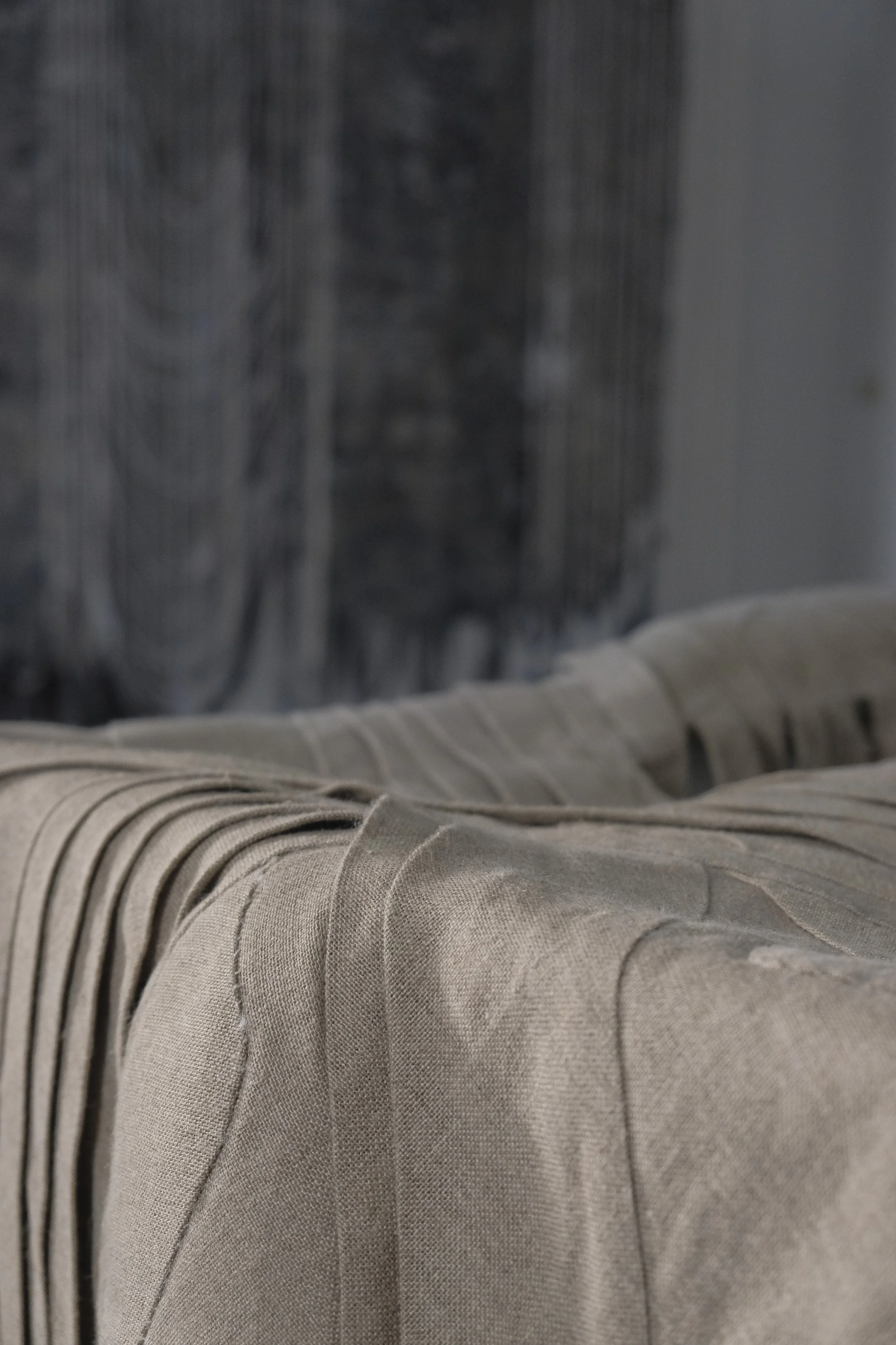 Contemporary textile art, tina marais, instillation art, linen art, surface texture, art textiles