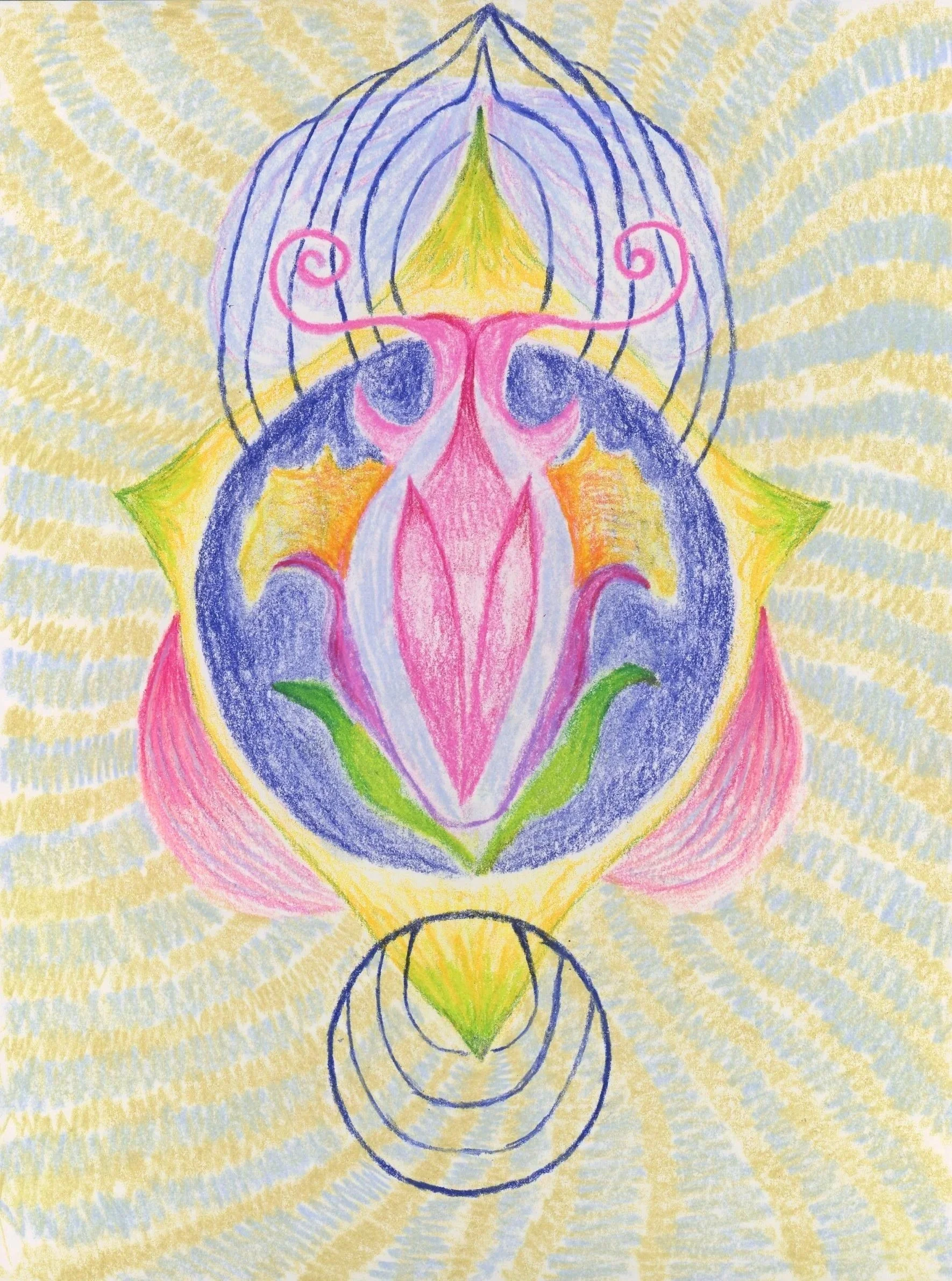 She Remembers, 8x6 inches, colored pencil on paper, 2026